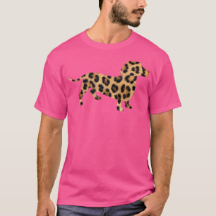 Cute dachshund dog in leopard print for women T-Shirt