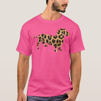 Cute dachshund dog in leopard print for women T-Shirt