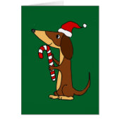 Cute Dachshund Dog in Santa hat Christmas Cartoon (Front)