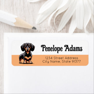 Cute Dachshund Dog Label