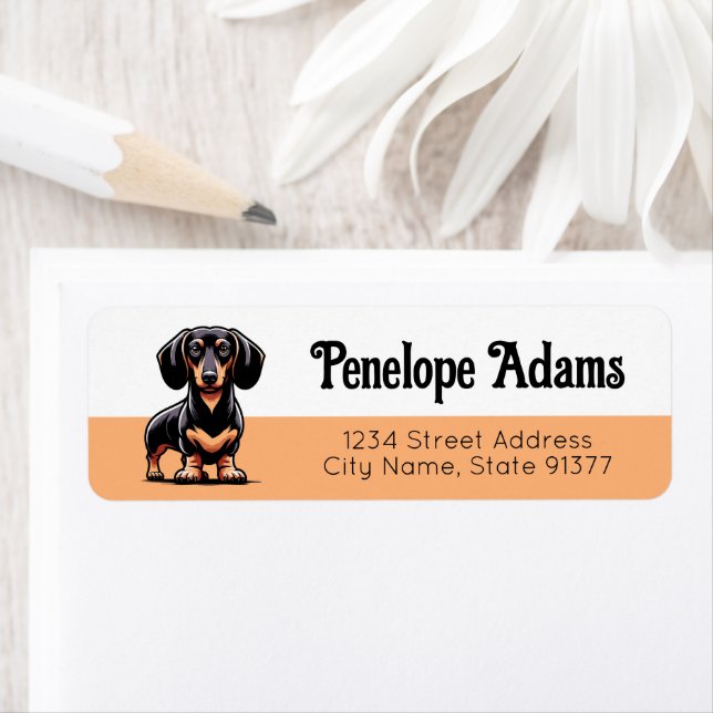 Cute Dachshund Dog Label (Insitu)