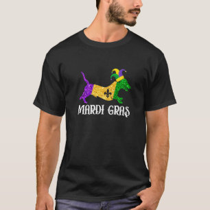 Cute Dachshund Dog Lover Mardi Gras Party Jester M T-Shirt