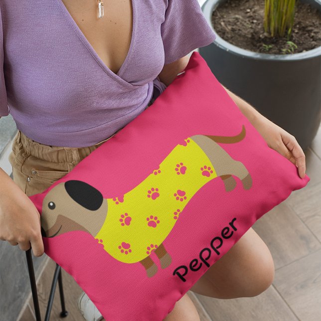Cute Dachshund Dog Lover Photo Funny   Accent Pillow (Creator Uploaded)