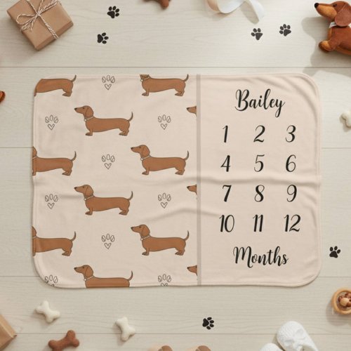 Cute Dachshund Dog Milestone