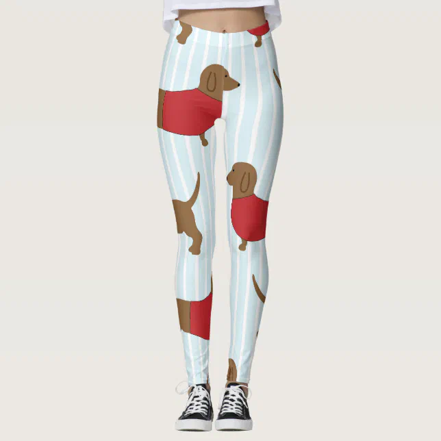 Cute Dachshund Dog Print Leggings | Zazzle