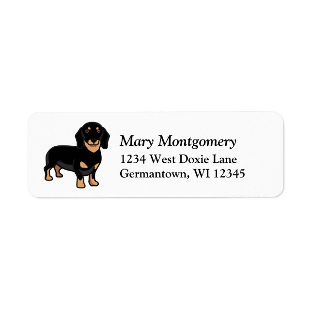Cute Dachshund Dog Return Address Label (Front)