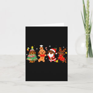 Cute Dachshund Dogs Christmas Tree Gingerbread San Card