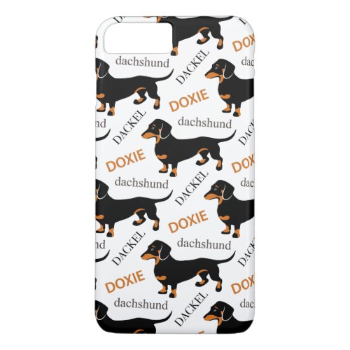 Cute Dachshund Doxie Dog Pattern iPhone 8 Plus7 Plus Case