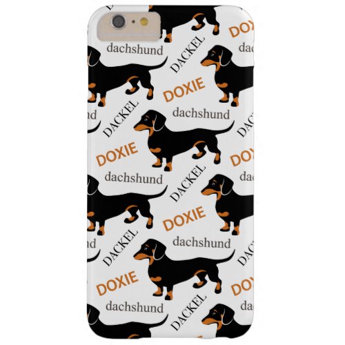 Cute Dachshund Doxie Dog Pattern Barely There iPhone 6 Plus Case