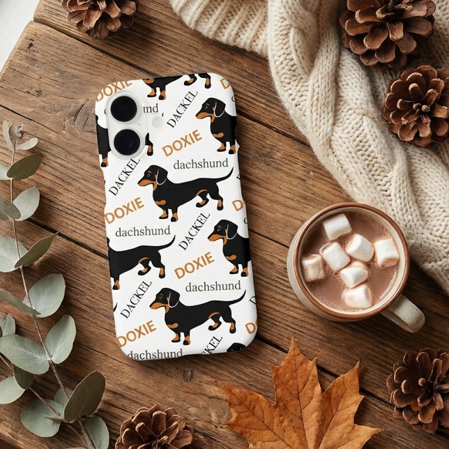 Cute Dachshund Doxie Dog Pattern Case-Mate iPhone Case (Creator Uploaded)