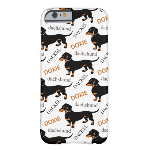 Cute Dachshund Doxie Dog Pattern Barely There iPhone 6 Case