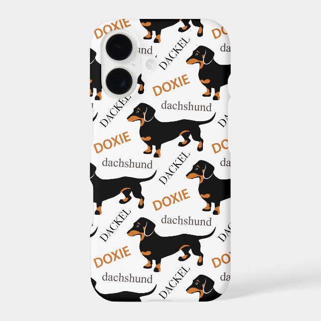 Cute Dachshund Doxie Dog Pattern Iphone Case (Back)