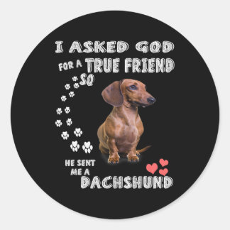 Cute Dachshund Doxie Girl Gifts Dachshund Mom Classic Round Sticker