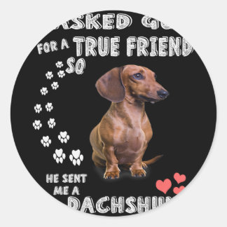 Cute Dachshund Doxie Girl Gifts Dachshund Mom Classic Round Sticker
