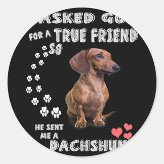 Cute Dachshund Doxie Girl Gifts Dachshund Mom Classic Round Sticker
