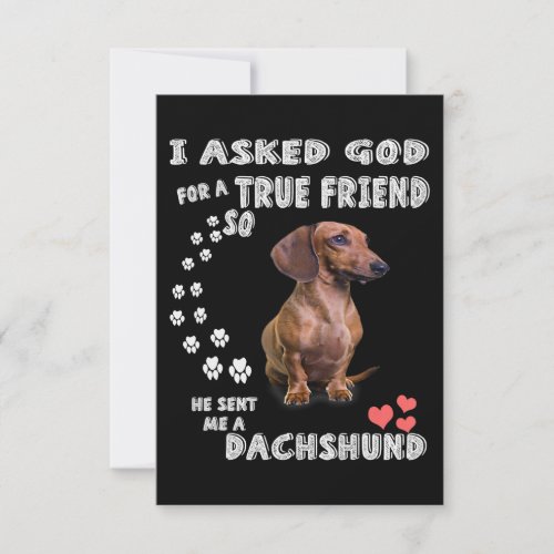 Cute Dachshund Doxie Girl Gifts Dachshund Mom RSVP Card