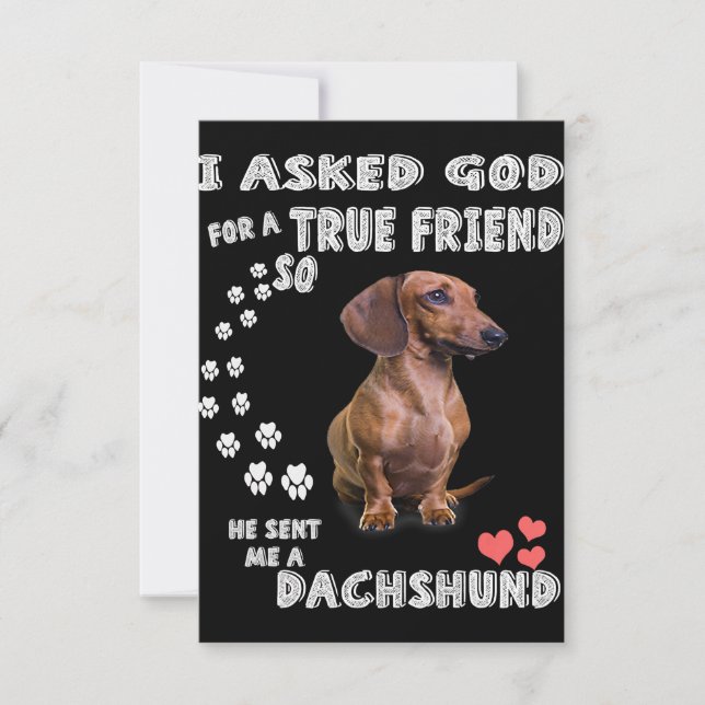 Cute Dachshund Doxie Girl Gifts Dachshund Mom Thank You Card (Front)