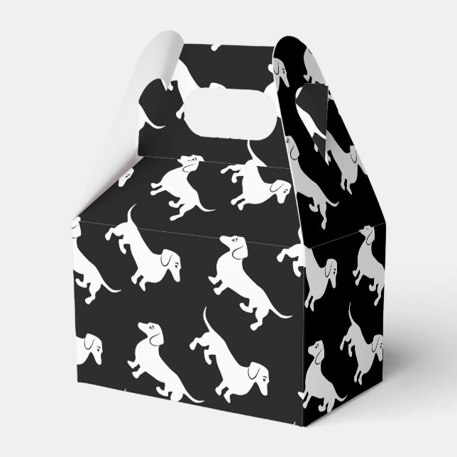 Cute Dachshund Doxie Pattern Favor Boxes (Front Side)