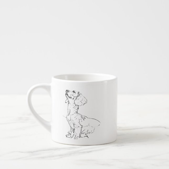 Cute Dachshund Drawing, Dog Mom Coffee Mug (Left)