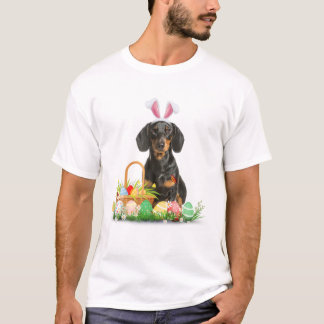 Cute Dachshund Easter Day Bunny Eggs Easter Costum T-Shirt