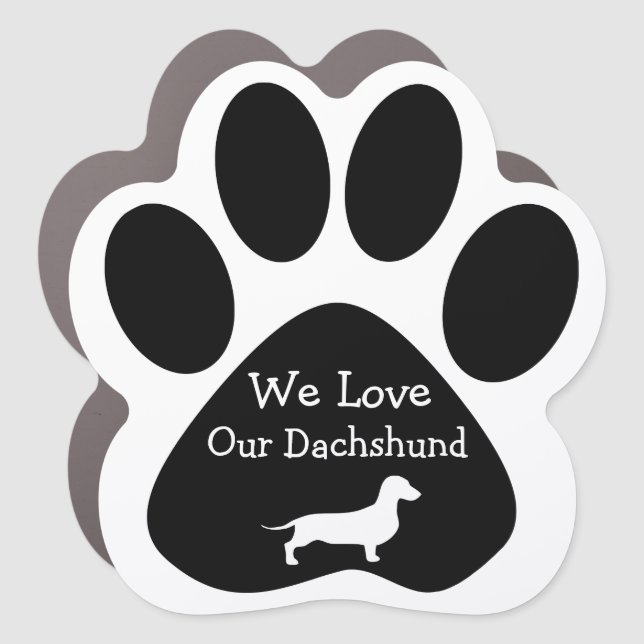 Cute Dachshund Family Pet Dog Car Magnet (Front)
