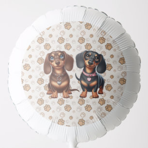 Cute dachshund friends balloon