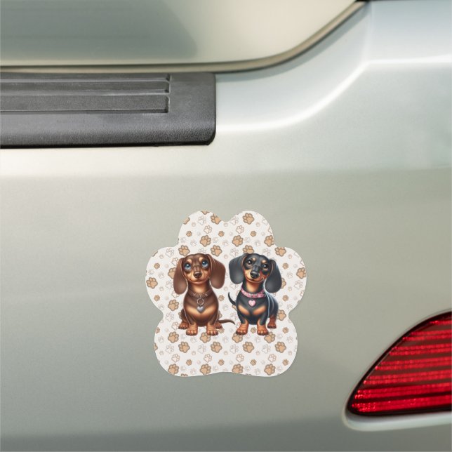 Cute dachshund friends car magnet (In Situ)