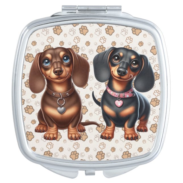 Cute dachshund friends compact mirror (Front)