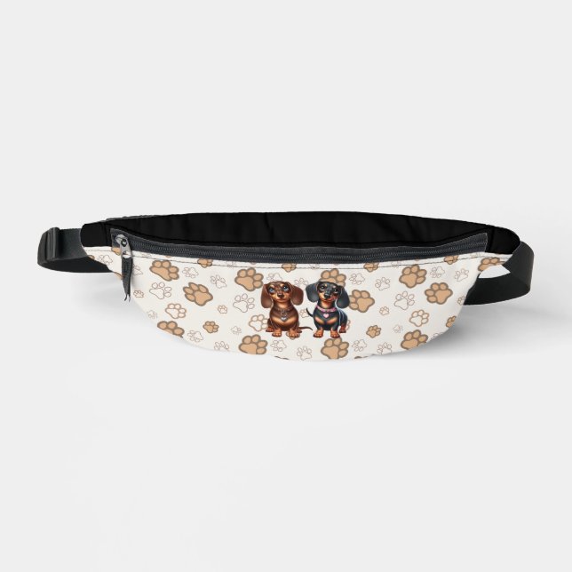 Cute dachshund friends fanny pack (Front)