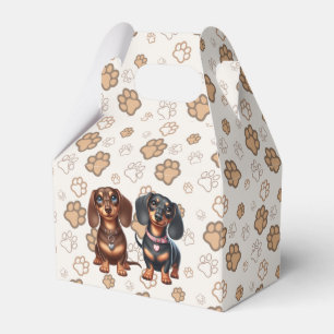Cute dachshund friends favor boxes