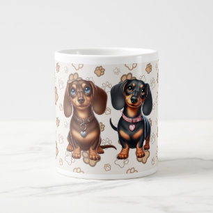 Cute dachshund friends giant coffee mug