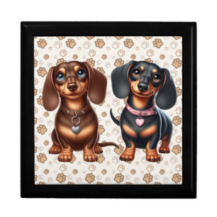 Cute dachshund friends gift box