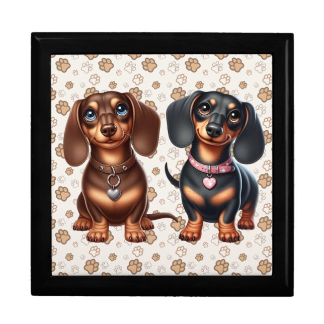 Cute dachshund friends gift box (Front)