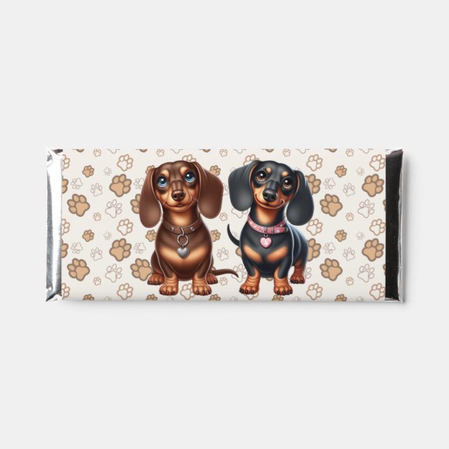 Cute dachshund friends hershey bar favors (Front)