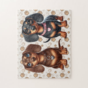 Cute dachshund friends jigsaw puzzle
