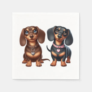 Cute dachshund friends napkins