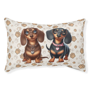 Cute dachshund friends pet bed