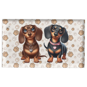 Cute dachshund friends place card holder