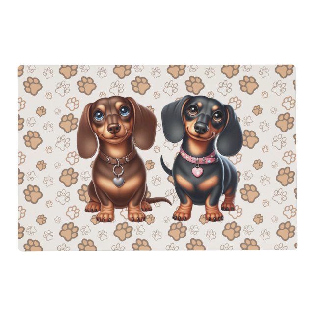 Cute dachshund friends placemat (Front)