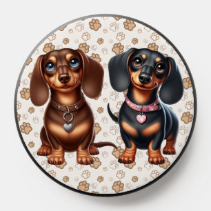 Cute dachshund friends PopSocket