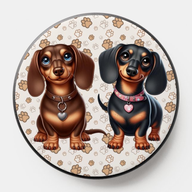 Cute dachshund friends PopSocket (Popsocket)