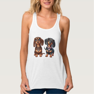 Cute dachshund friends tank top