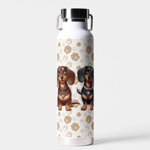 Cute dachshund friends water bottle