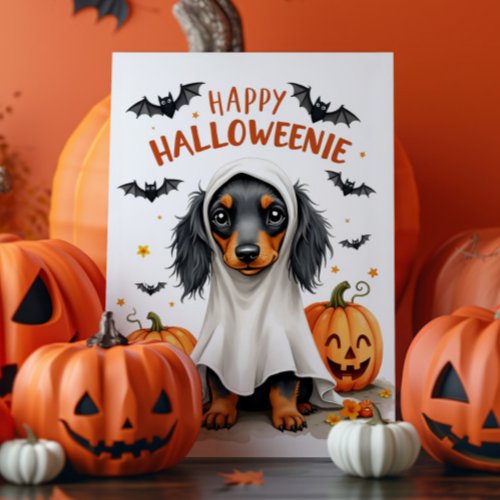 Cute Dachshund Halloween Card