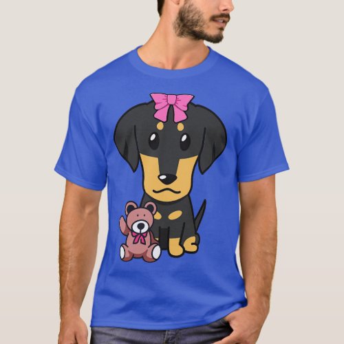 Cute dachshund holds abear T_Shirt