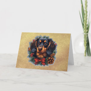 Cute Dachshund Holiday Christmas Card