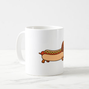 Cute dachshund hotdog coffee mug