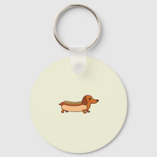 Cute dachshund hotdog keychain