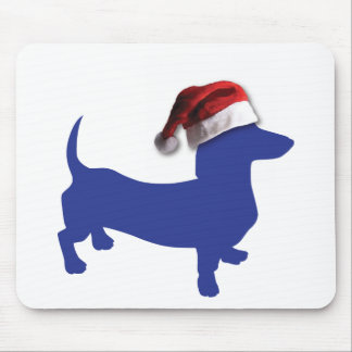 Cute Dachshund in a Santa Hat Mouse Pad