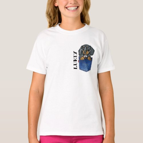 Cute Dachshund In My Pocket Personalized T_shirt